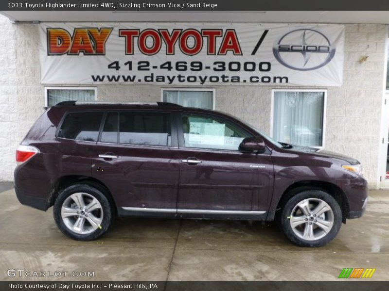 Sizzling Crimson Mica / Sand Beige 2013 Toyota Highlander Limited 4WD