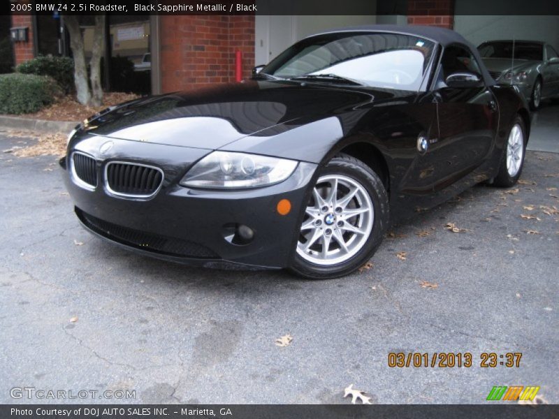 Black Sapphire Metallic / Black 2005 BMW Z4 2.5i Roadster