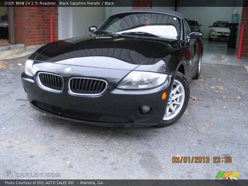 Black Sapphire Metallic / Black 2005 BMW Z4 2.5i Roadster