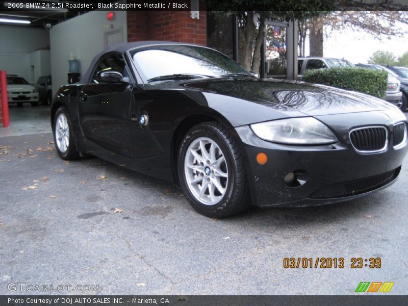 Black Sapphire Metallic / Black 2005 BMW Z4 2.5i Roadster
