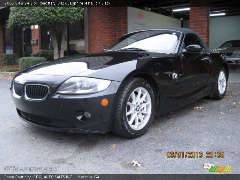 Black Sapphire Metallic / Black 2005 BMW Z4 2.5i Roadster