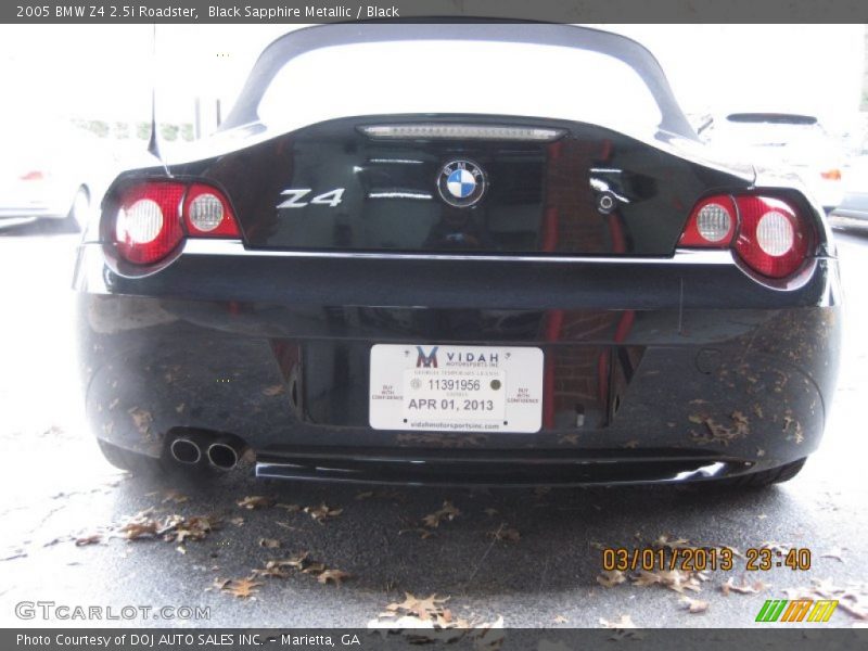 Black Sapphire Metallic / Black 2005 BMW Z4 2.5i Roadster