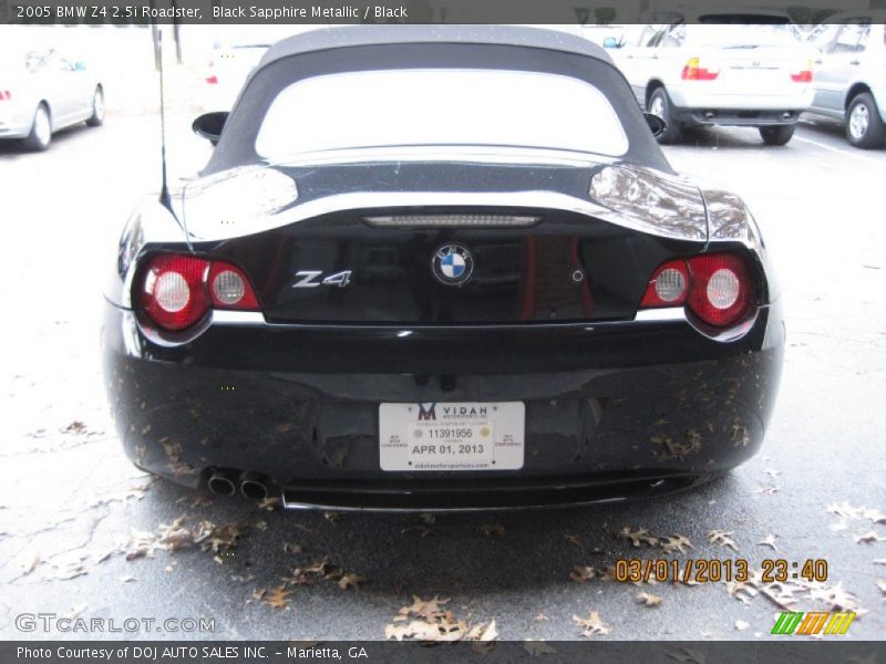 Black Sapphire Metallic / Black 2005 BMW Z4 2.5i Roadster