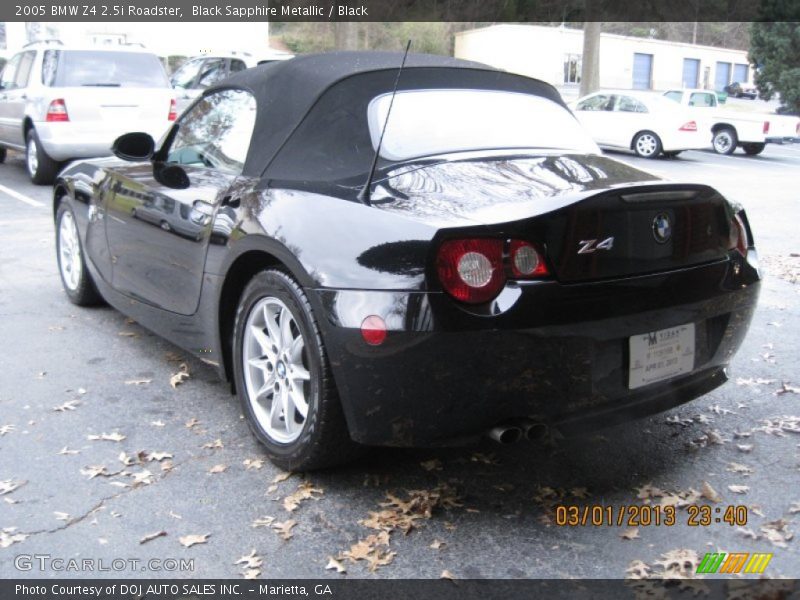 Black Sapphire Metallic / Black 2005 BMW Z4 2.5i Roadster