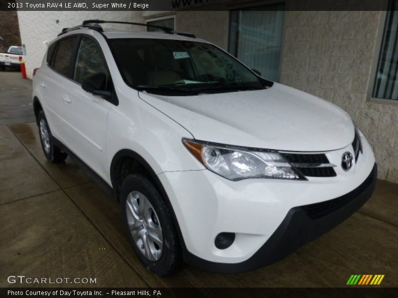 Super White / Beige 2013 Toyota RAV4 LE AWD