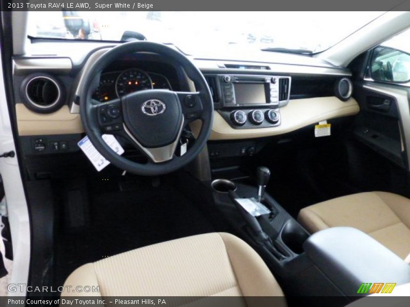 Super White / Beige 2013 Toyota RAV4 LE AWD