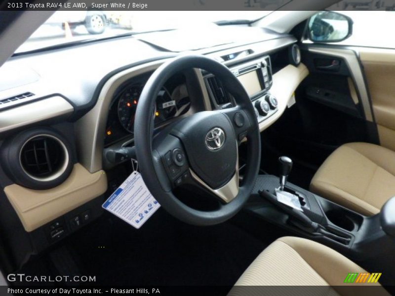 Super White / Beige 2013 Toyota RAV4 LE AWD