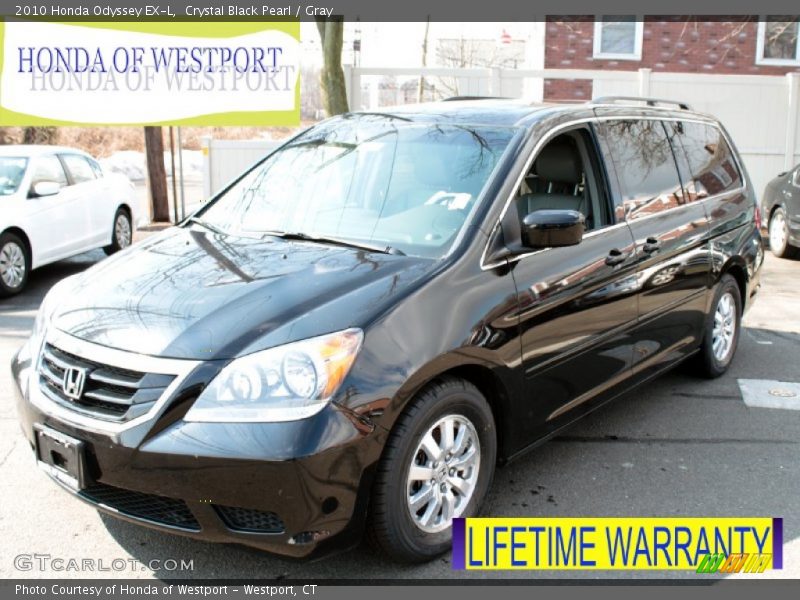 Crystal Black Pearl / Gray 2010 Honda Odyssey EX-L