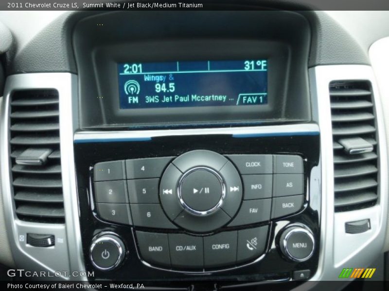 Summit White / Jet Black/Medium Titanium 2011 Chevrolet Cruze LS