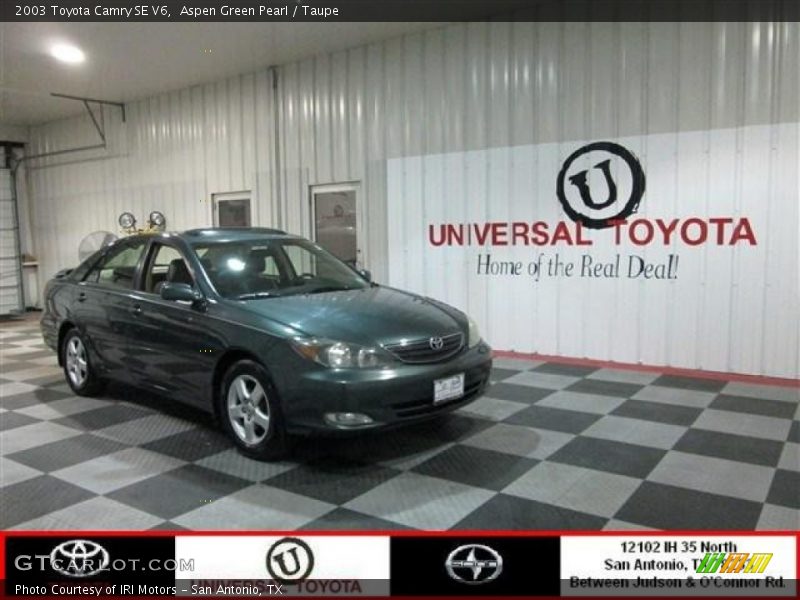 Aspen Green Pearl / Taupe 2003 Toyota Camry SE V6