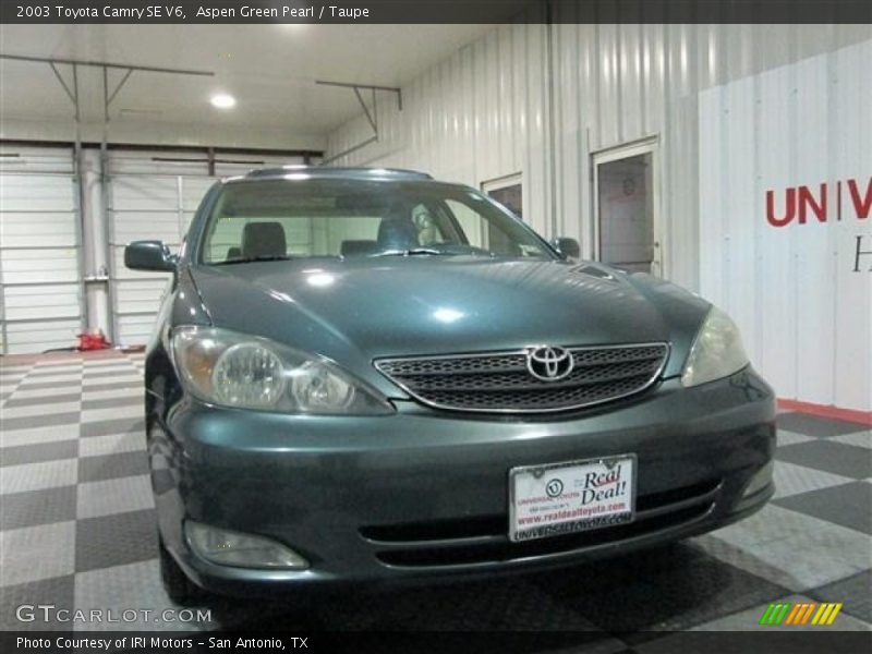 Aspen Green Pearl / Taupe 2003 Toyota Camry SE V6