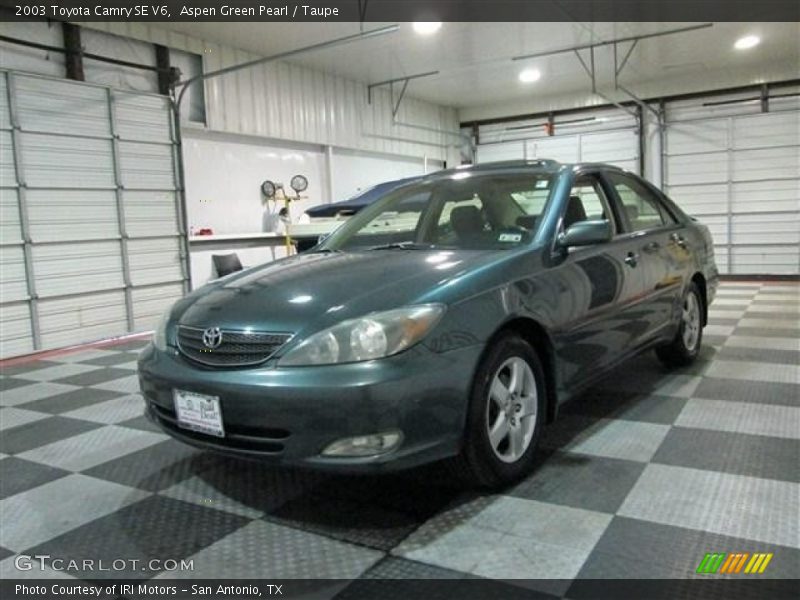 Aspen Green Pearl / Taupe 2003 Toyota Camry SE V6