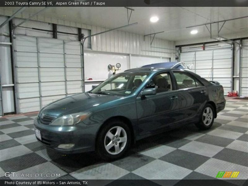 Aspen Green Pearl / Taupe 2003 Toyota Camry SE V6