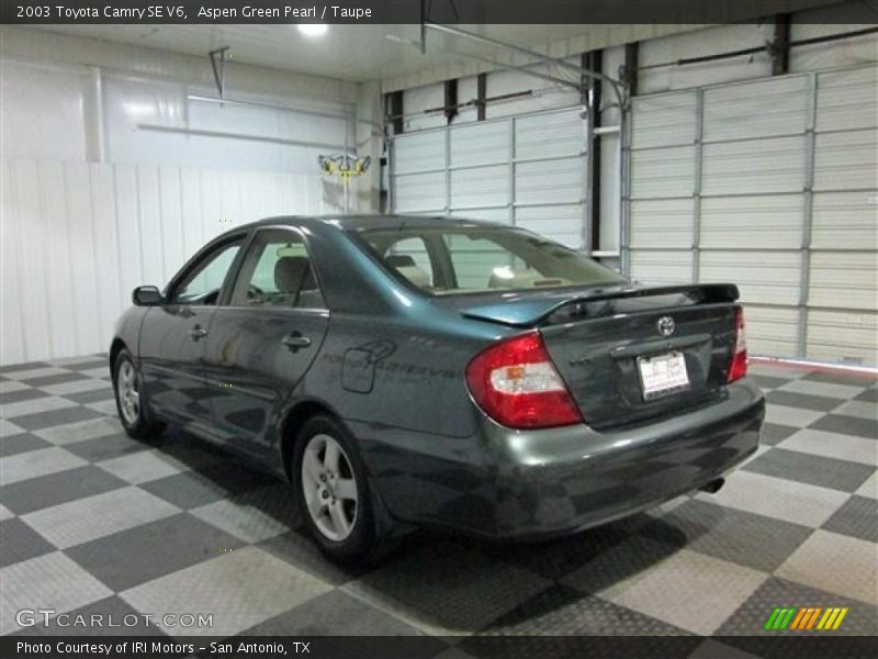 Aspen Green Pearl / Taupe 2003 Toyota Camry SE V6