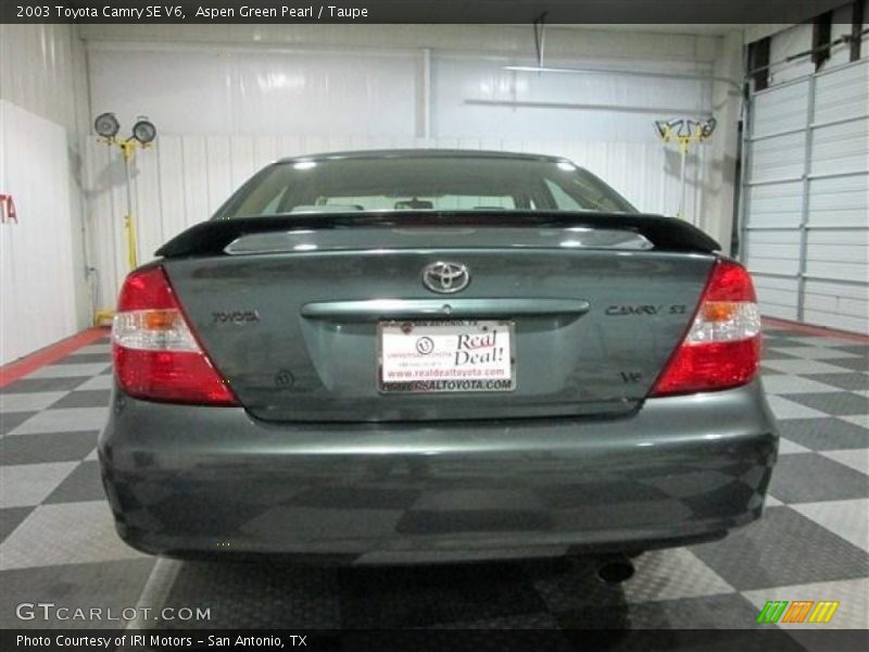 Aspen Green Pearl / Taupe 2003 Toyota Camry SE V6