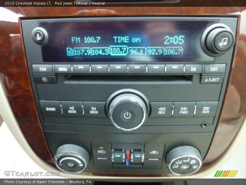 Controls of 2010 Impala LT
