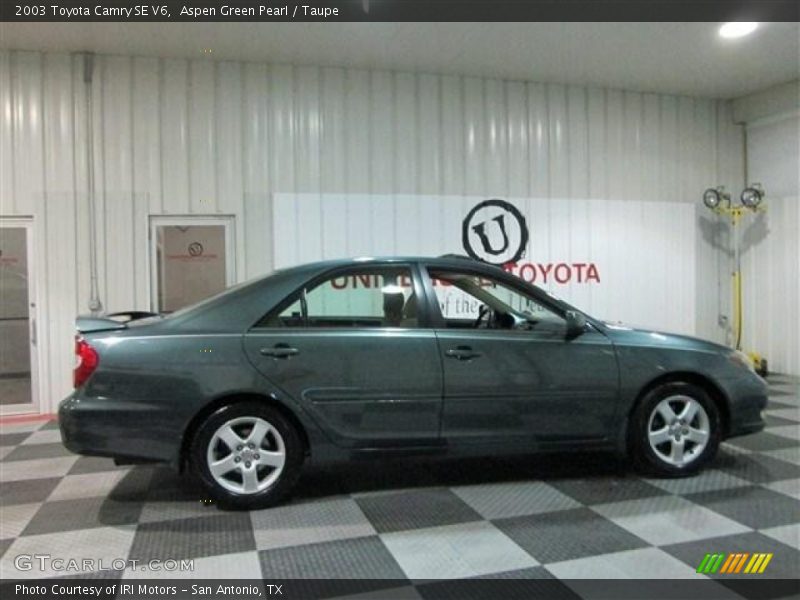 Aspen Green Pearl / Taupe 2003 Toyota Camry SE V6