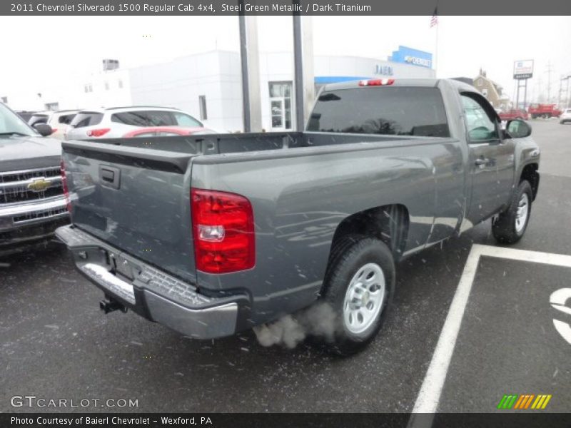 Steel Green Metallic / Dark Titanium 2011 Chevrolet Silverado 1500 Regular Cab 4x4