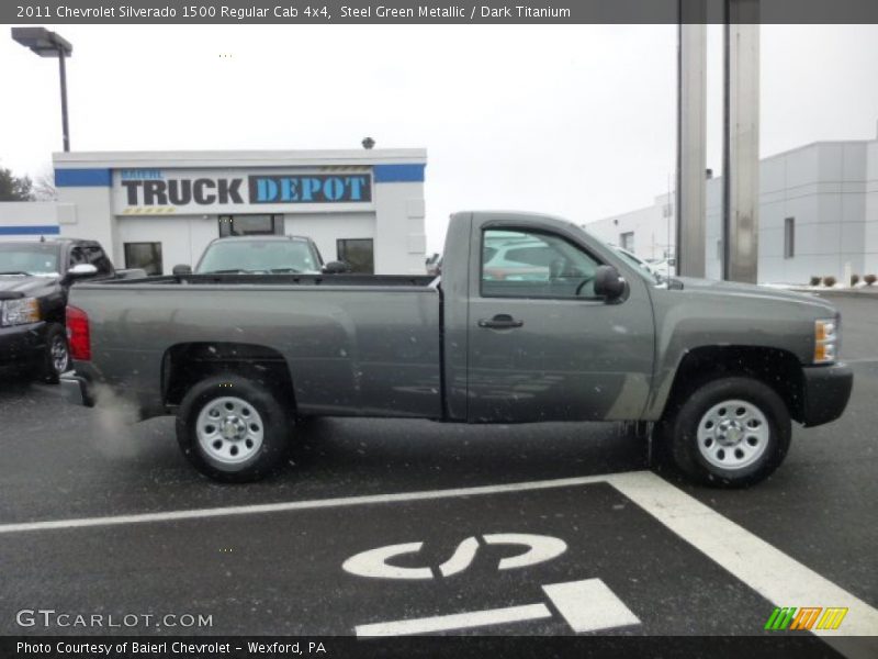 Steel Green Metallic / Dark Titanium 2011 Chevrolet Silverado 1500 Regular Cab 4x4
