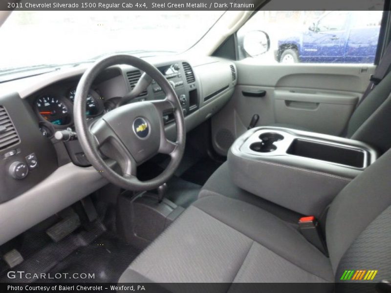 Steel Green Metallic / Dark Titanium 2011 Chevrolet Silverado 1500 Regular Cab 4x4