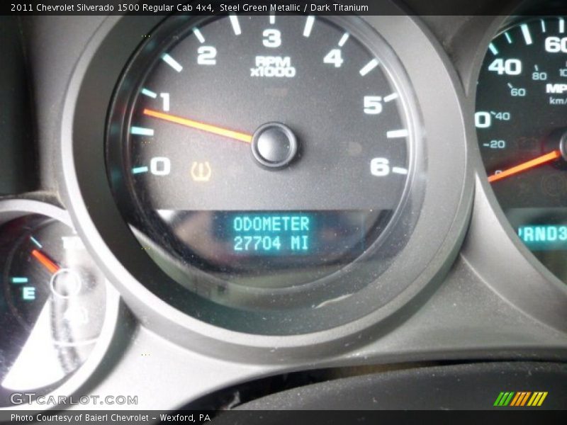Steel Green Metallic / Dark Titanium 2011 Chevrolet Silverado 1500 Regular Cab 4x4