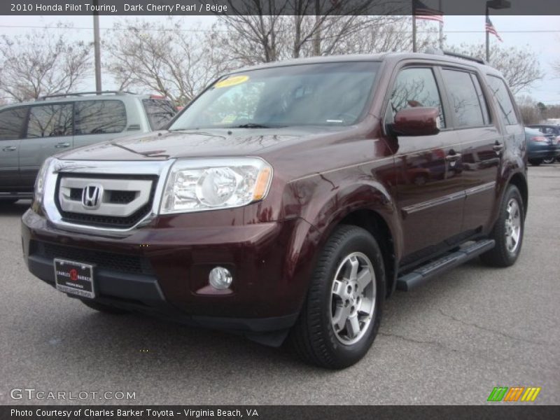 Dark Cherry Pearl / Beige 2010 Honda Pilot Touring