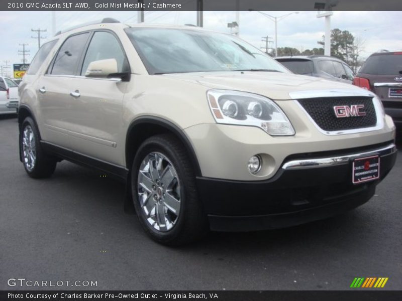 Gold Mist Metallic / Cashmere 2010 GMC Acadia SLT AWD