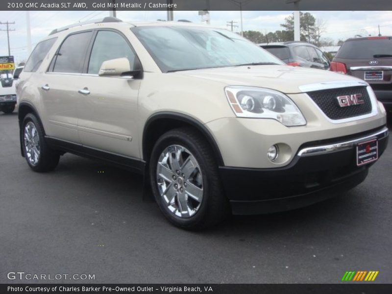Gold Mist Metallic / Cashmere 2010 GMC Acadia SLT AWD