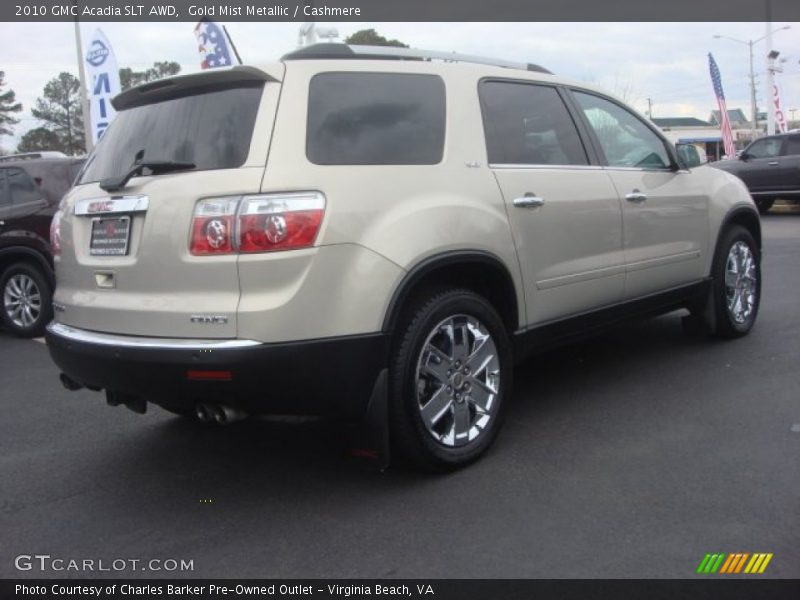 Gold Mist Metallic / Cashmere 2010 GMC Acadia SLT AWD