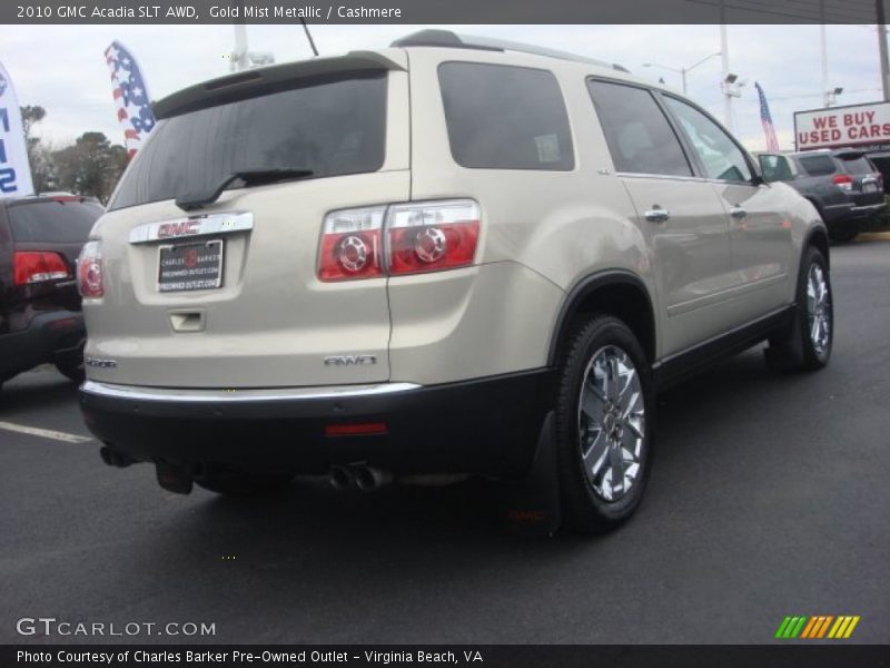 Gold Mist Metallic / Cashmere 2010 GMC Acadia SLT AWD