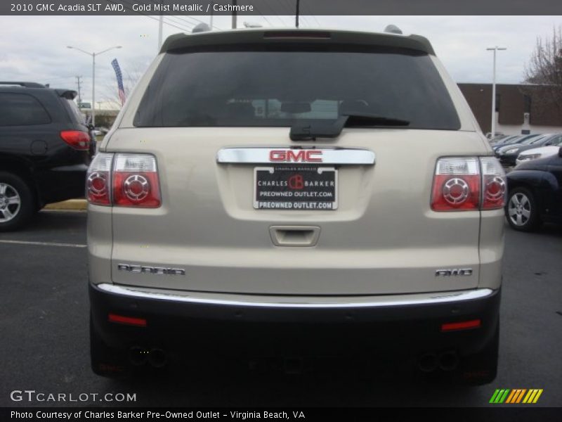 Gold Mist Metallic / Cashmere 2010 GMC Acadia SLT AWD