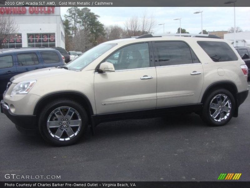 Gold Mist Metallic / Cashmere 2010 GMC Acadia SLT AWD