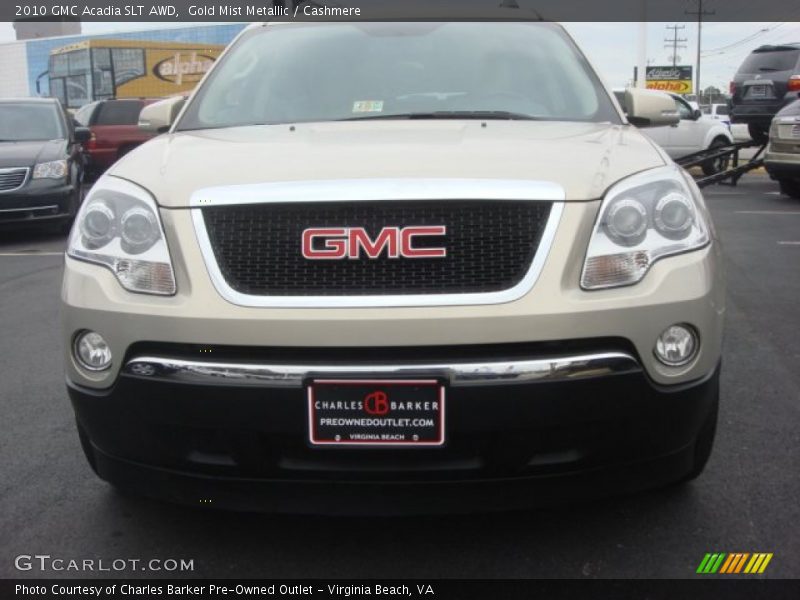 Gold Mist Metallic / Cashmere 2010 GMC Acadia SLT AWD