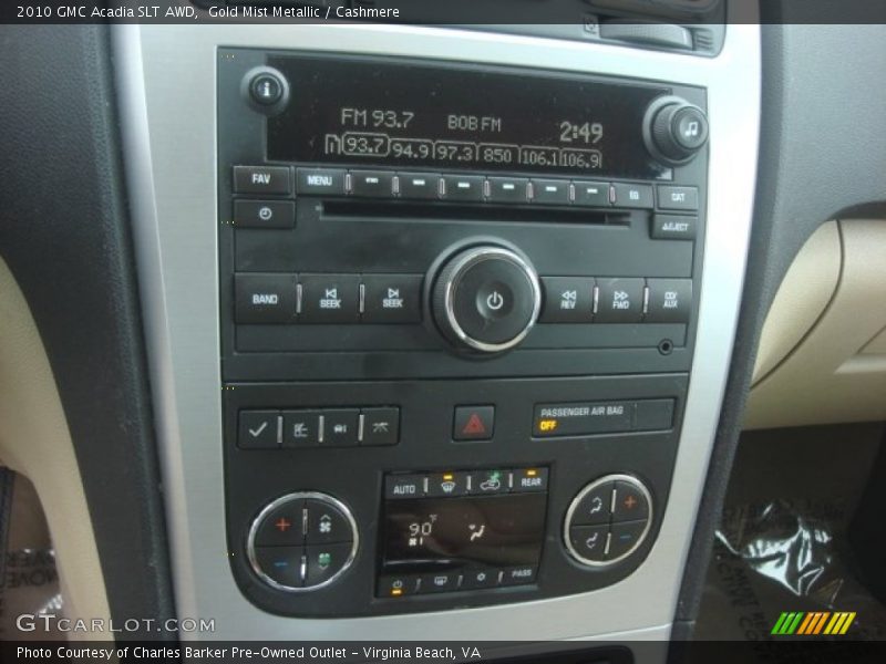 Gold Mist Metallic / Cashmere 2010 GMC Acadia SLT AWD