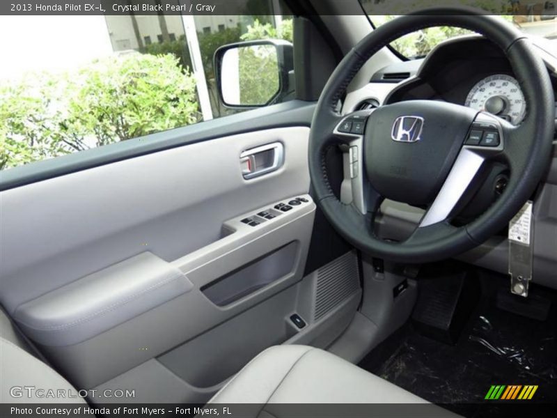 Crystal Black Pearl / Gray 2013 Honda Pilot EX-L