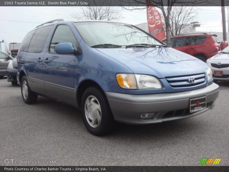 Denim Blue Pearl / Gray 2003 Toyota Sienna XLE