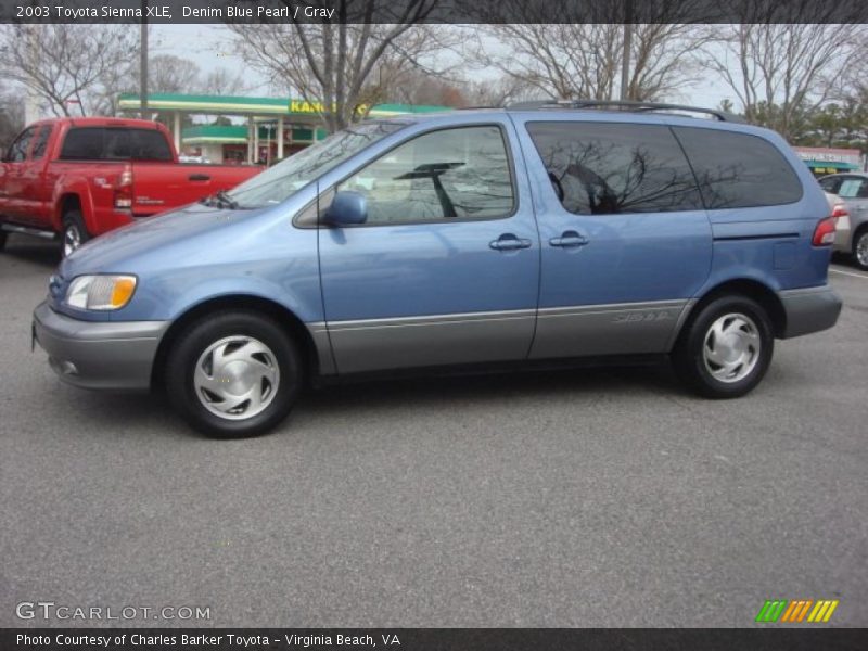 Denim Blue Pearl / Gray 2003 Toyota Sienna XLE