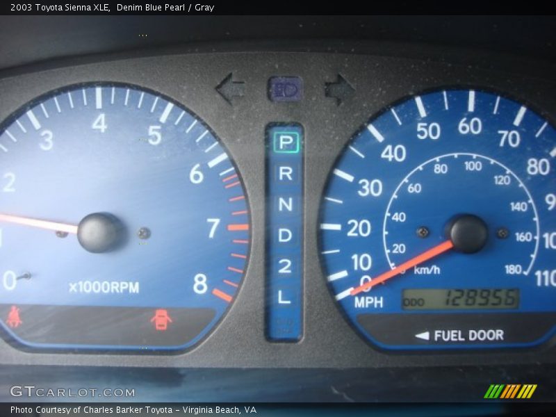 Denim Blue Pearl / Gray 2003 Toyota Sienna XLE