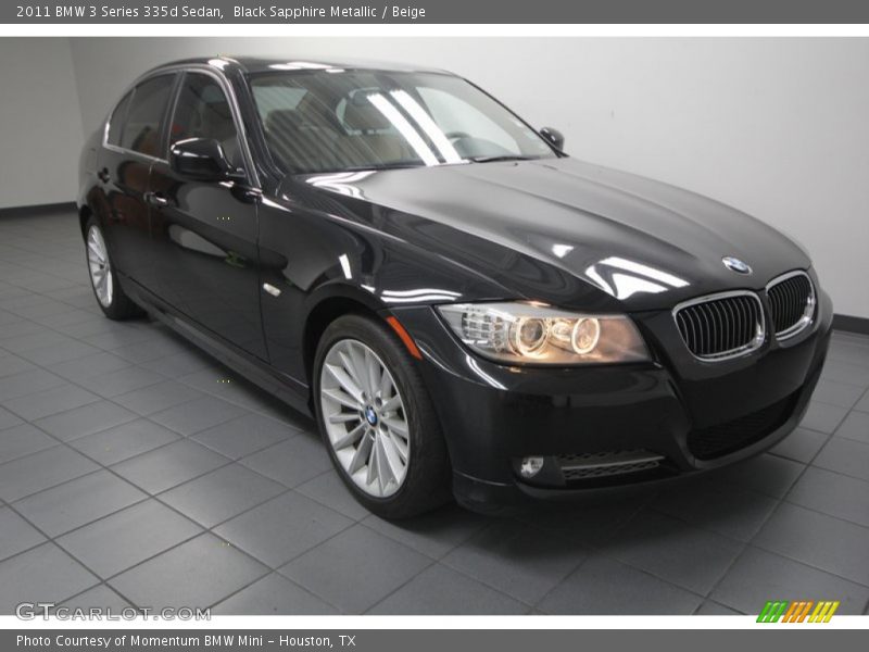 Black Sapphire Metallic / Beige 2011 BMW 3 Series 335d Sedan