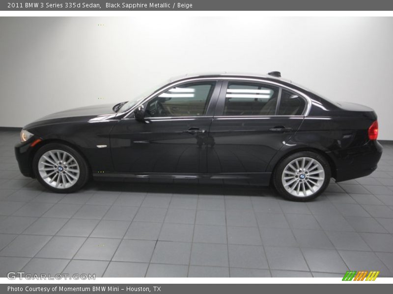 Black Sapphire Metallic / Beige 2011 BMW 3 Series 335d Sedan