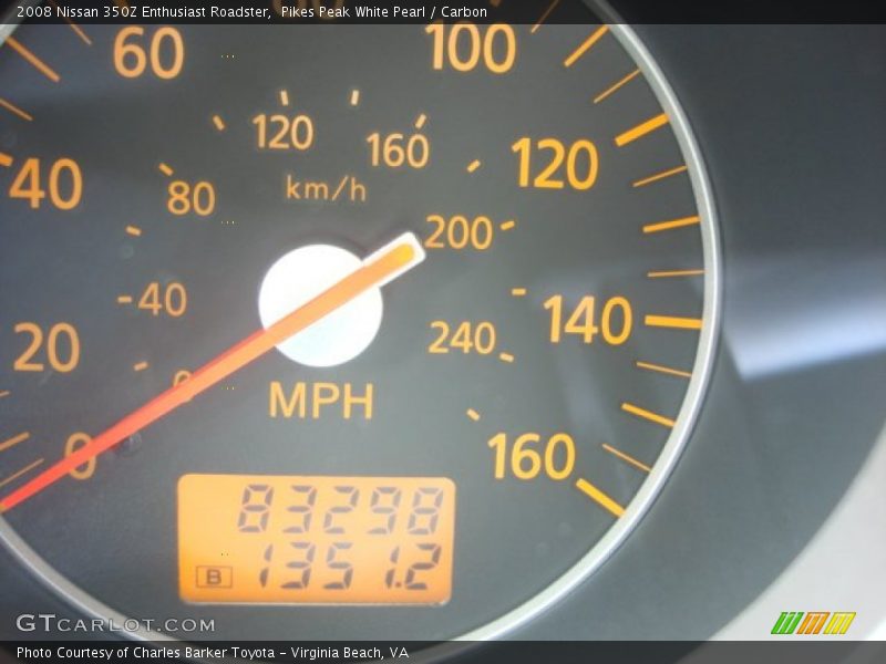 Pikes Peak White Pearl / Carbon 2008 Nissan 350Z Enthusiast Roadster