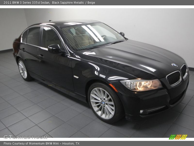 Black Sapphire Metallic / Beige 2011 BMW 3 Series 335d Sedan