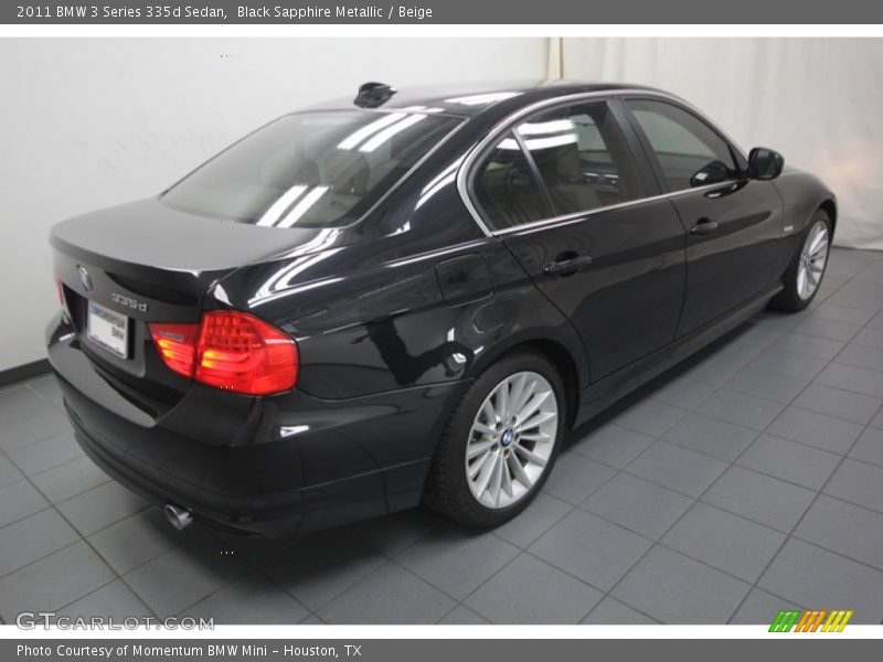 Black Sapphire Metallic / Beige 2011 BMW 3 Series 335d Sedan