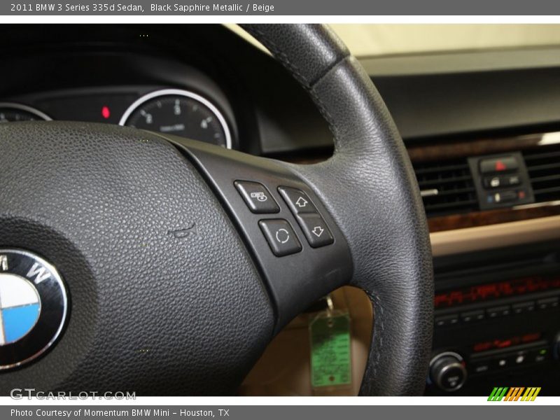 Black Sapphire Metallic / Beige 2011 BMW 3 Series 335d Sedan
