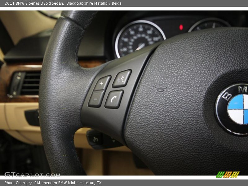 Black Sapphire Metallic / Beige 2011 BMW 3 Series 335d Sedan