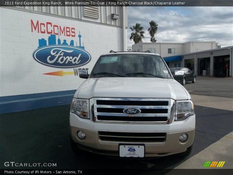 White Platinum Tri-Coat / King Ranch Charcoal Black/Chaparral Leather 2013 Ford Expedition King Ranch