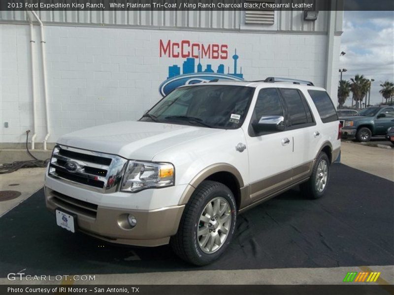 White Platinum Tri-Coat / King Ranch Charcoal Black/Chaparral Leather 2013 Ford Expedition King Ranch
