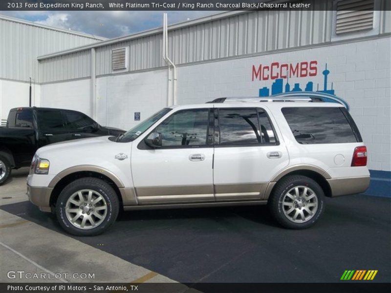 White Platinum Tri-Coat / King Ranch Charcoal Black/Chaparral Leather 2013 Ford Expedition King Ranch