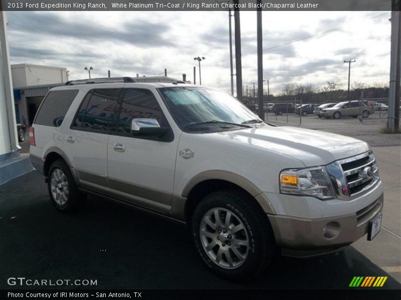 White Platinum Tri-Coat / King Ranch Charcoal Black/Chaparral Leather 2013 Ford Expedition King Ranch