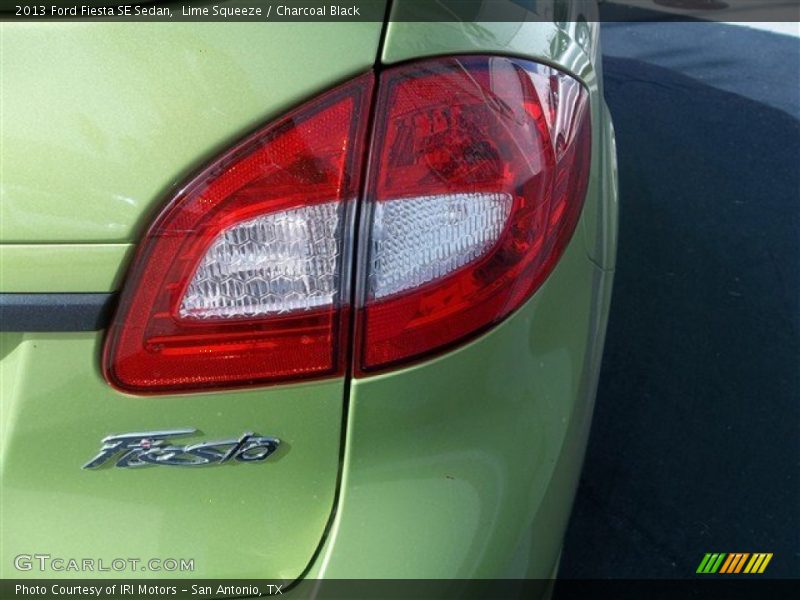 Lime Squeeze / Charcoal Black 2013 Ford Fiesta SE Sedan